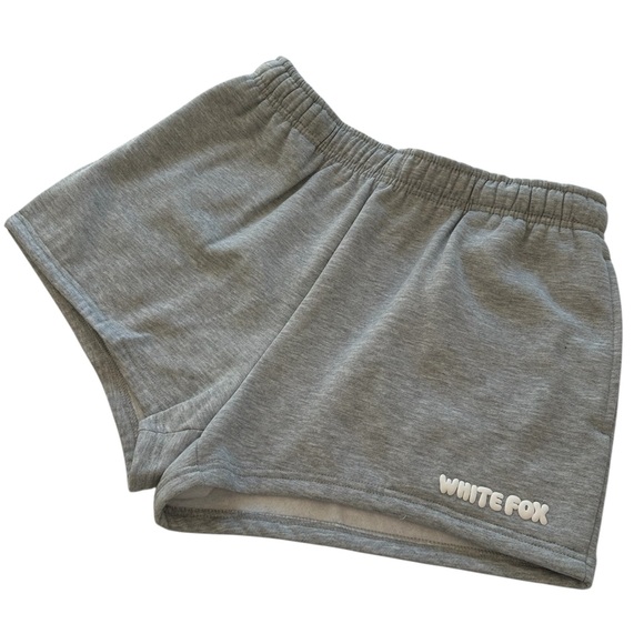 White Fox Boutique Pants - White Fox Boutique Lounge Shorts With Love Gray Marle Women’s Size Medium